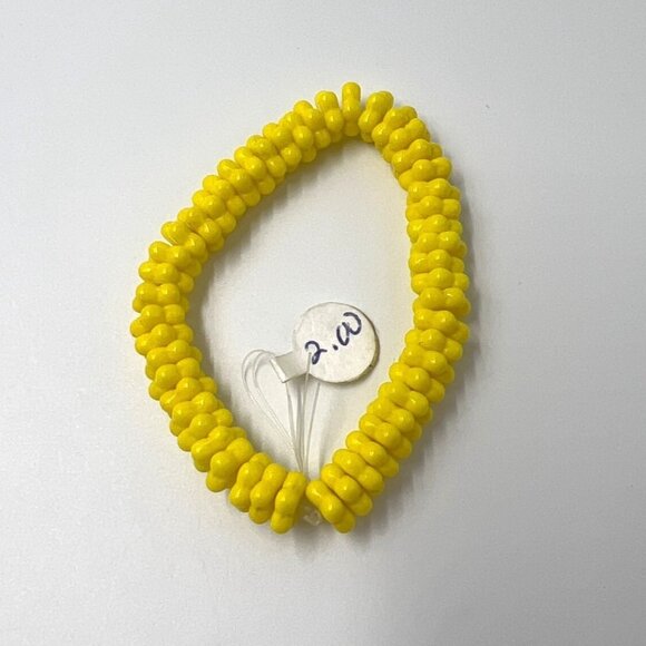 Flower Spacer Bead Glass Yellow Jewelry Five Petals - Picture 3 of 4